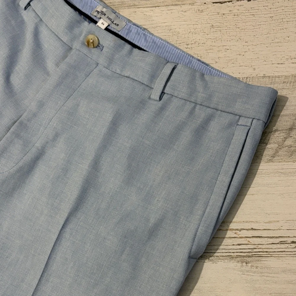 Peter Millar Sky Blue Flat Front Shorts Size 36 - Picture 2 of 8